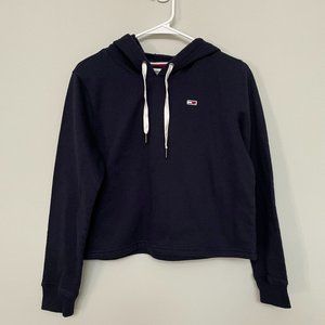 Tommy Jeans Navy Blue Cropped Logo Hoodie